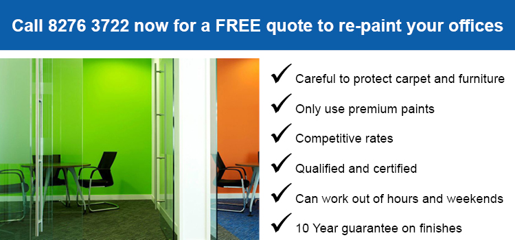 Call 8276 3722 for a free quote on Office Repainting, Adelaide Painting Contractors, Warehouse Painting and Custom Fitouts